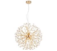 Suspension de salle à manger G9 LED cristal clair 9 flammes or