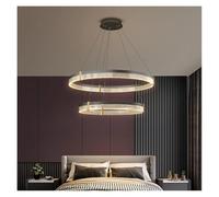 Suspension de Salon Nordique, Lampe de Chambre à Coucher de Luxe, Lustre de Design Moderne, décoration d'intérieur, Lustre de Salle à Manger Simple (3 Couleurs, 2 Anneaux-S)