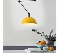 Suspension de Table à Manger Lampe Suspendue Longue Bras Pliable Hanging Lumière Moderne E27 Douille Lustre Plafonniers Industriel Design Pivotant Lampe de Salle à Manger Rétro/Vintage Jaune