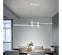 Suspension de Table à Manger Moderne LED Lampe Suspendue à intensité Variable Hauteur réglable avec télécommande Suspension Lampe de Salon Cuisine Salle à Manger Bureau Plafonnier