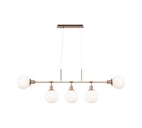 Suspension De Table En Métal Et Verre Doré Blanc À Boules 5X E14
