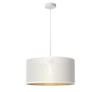 Suspension De Table En Métal Plastique Blanc Or Ø40 Cm E27 Lampe Suspendue Ronde