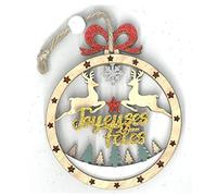 Suspension Décorative de Noël en Bois Ajouré - Joyeuses Fêtes
