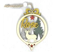 Suspension Décorative de Noël en Bois Ajouré - Rose