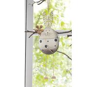 Suspension décorative "Lapin avec fleur" Lapin de Pâques en métal en forme d'œuf de Pâques, 23 cm de haut, décoration à suspendre, décoration de fenêtre à suspendre, décoration de printemps à suspendr