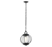 Suspension Décorative POND Noir Verre Boule Ronde Ø28cm Vintage Lampe Extérieure