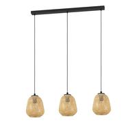Suspension DEMBLEBY E27 3X40W en acier noir 900x200x1100mm