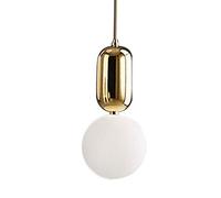Suspension Design Nordique Luminaire Suspension Luminaire Monté en Surface Luminaires de Plafond en Fer Forgé Lustre Abat-Jour en Verre Blanc Laiteux Sphérique pour Loft Restaurant Bureau d'étude