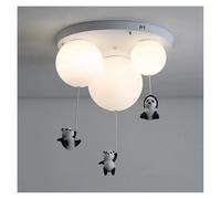 Suspension Design Panda Ours pour Chambre d'enfant, Lampe Ballon de Dessin animé, plafonnier, Lustre LED décoratif pour Chambre de garçon et Fille (D 3 têtes)