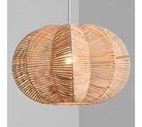 Suspension D'Extérieur En Bambou Pour Cuisine, 35,5 Cm, Style Rustique, Style Panier de Bambou, Abat-Jour En Rotin, Style Bohème, Idéal Poure Table À Manger,E Cuisine, Îlot Ou Évier