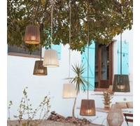 Suspension d'extérieur LED intégrée rechargeable Conta mini beige taupe Ø15cm IP54 E27 900lm 3W Newgarden