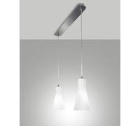 Suspension Diana en métal et verre soufflé, finition chromée, douille E27 2 x 60 W, IP20, design élégant et moderne, code 2753-46-138