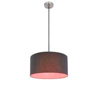 Suspension dimmable avec télécommande Suspension LED lampe de table à manger suspension abat-jour textile rond anthracite, changement de couleur RVB, tissu métallique, 8,5W 806lm blanc chaud, DxH 40x1