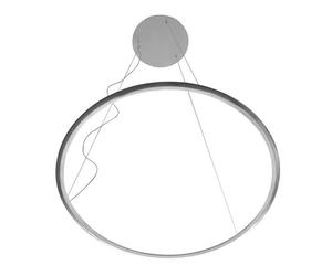Suspension DISCOVERY, Abat-jour Transparent/corps en Aluminium Satiné