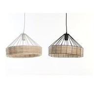 Suspension DKD Home Decor 35 35 22 cm Métal Rotin 50 W 2 Unités Multicolore Multicolore G