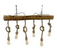 Suspension DKD Home Decor Corde Acacia 50 W 140 12 12 cm Marron Marron G
