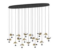 Suspension DRACERA LED 17X2,3W en acier noir 1550x330x2200mm
