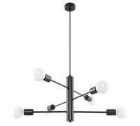 Sollux Lighting – Suspension Duomo 6 – Design moderne loft BOHO – 6 ampoules E27 60W – Noir