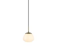 Suspension E14, 40W max, verre opale blanc et métal laiton antique - Markslöjd - Rise