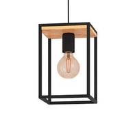 Eglo Suspension Libertad – Lustre pour chambre en métal noir et bois