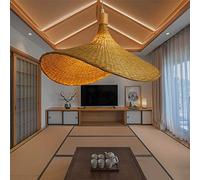 Suspension E27 en rotin Naturel tissé à la Main, luminaire décoratif d'intérieur, idéal pour Une Salle à Manger, Une Chambre à Coucher, Une Cuisine, Un Couloir, Un Salon ou Un Bureau, 80 cm