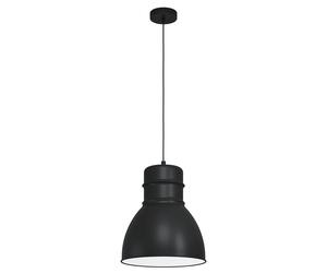 Suspension EBURY E27 1X60W en acier noir et blanc D380mm