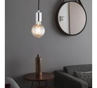 Suspension Éclairage/Lampe de Salon Vintage Suspension Noir Chrome D 12cm