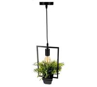 EDO Luminaire Plafonnier LED Suspension Lampe décorative suspendue avec pot et fleur MEA Rectangle Suspension, éclairage de plafond, pot de plantes, designer naturel IP20, E27, EDO777546