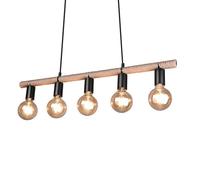 Suspension Einar En Sisal, À 5 Lampes brun, noir