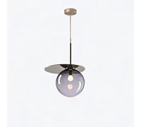 Suspension élégante et lumineuse de style artistique, en fer forgé et verre transparent gris transparent, idéale pour un hall d'entrée, une chambre, une maison de campagne, un îlot de cuisine ou un c