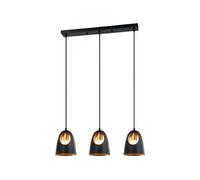 Plafonnier Design 3 Lampes "Elda" 75cm Noir
