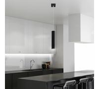 Lampe à suspension lampe à suspension en métal noir lampe suspendue cylindre noir noir moderne, en acier, 1x GU10, DxH 8x100 cm