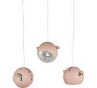Suspension en acier Tubbie vieux rose 3 abat-jour Rose G