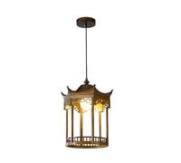 Suspension En Alumide Style Chinois, Lanterne Suspendue Pagode En Bronze Antique, Douille E27 Réglable À 3 Couleurs Pour Salon de Thé, Salle À Manger, Chambre, Hall D'Entrée, Bureau Ou Antichambre.