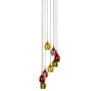 Suspension En Aluminium Vert Marron Jaune Rouge Lampe De Plafond E14