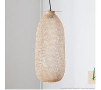 Suspension en bambou - BLOOMINGVILLE - Diamètre 24 cm - Hauteur 65 cm - Style Scandinave - Éclairage Intérieur