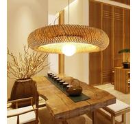Suspension en bambou E27 éclairage rétro lampe suspendue naturelle lustres tissés à la main vintage suspension réglable en hauteur restaurant salon de thé décoration salle à manger plafonniers bar