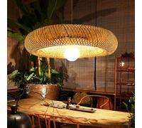 Suspension en bambou E27 éclairage rétro lampe suspendue naturelle lustres tissés à la main vintage suspension réglable en hauteur restaurant salon de thé décoration salle à manger plafonniers bar