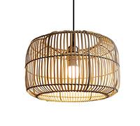 Suspension en Bambou en Forme de dôme, luminaire tissé, 1 Lampe Suspendue, en rotin et Osier, éclairage de Plafond, pour îlot de Cuisine, Salle à Manger, Salon.