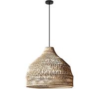 Suspension en Bambou Et Osier, Lustre Créatif en Rotin, Luminaire Décoratif Réglable, Style Bohème, Idéal pour Une Cuisine, Un îlot, Une Salle à Manger Ou Un Couloir., 50CM