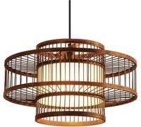 Suspension en Bambou tissée à la Main pour Salle à Manger, îlot de Cuisine et Plus Encore - Plafonnier réglable avec Douille E26/E27 - Décoration d'intérieur de Style bohème