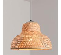 Suspension en Bambou tressé à la Main, Abat-Jour en Forme de dôme, Style Nordique, luminaire décoratif d'intérieur, idéal pour Une Cuisine, Une Salle à Manger ou Un Salon.