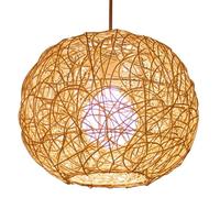 Suspension en Bambou tressé, Abat-Jour en rotin, Style bohème, tissé à la Main, idéal pour Un Jardin, Une Salle à Manger, Un Bureau ou Une Chambre à Coucher.