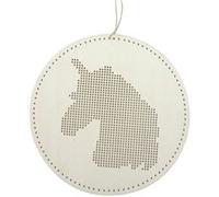 Suspension en bois à broder - Licorne 22 x 22 cm G