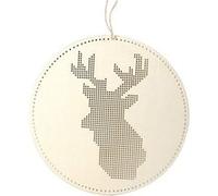 Suspension en bois à broder - Tête de cerf 22 x 22 cm - Graine Créative Multicolore G