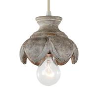 Suspension en bois style campagne française, suspension florale vieillie pour îlot de cuisine, luminaire suspendu rustique de style ferme vintage, lustre bohème côtier pour chambre, salle à manger, sa