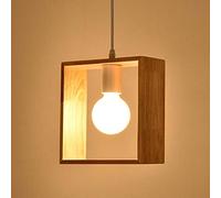 Suspension en bois - Suspension créative - E27 - Lustre géométrique rétro - Suspension pour restaurant, chambre à coucher, carré