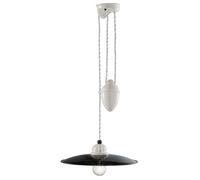 Suspension En Céramique Métal E27 Réglable Blanc Noir Vintage