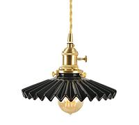 Suspension en céramique Moderne, luminaire pour îlot de Cuisine, plafonnier Nordique avec Abat-Jour plissé, idéal pour Une Chambre, Une entrée, Une Salle à Manger, Un café ou Un Bar.