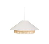 Suspension en coton écru et cannage rotin naturel D50 cm HAIKO